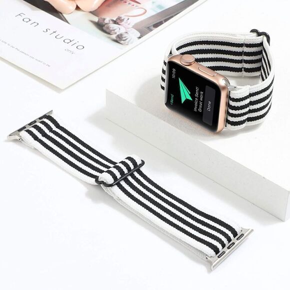 Striped Stretchy Loop Band for Apple Watch - Picture 1 of 4
